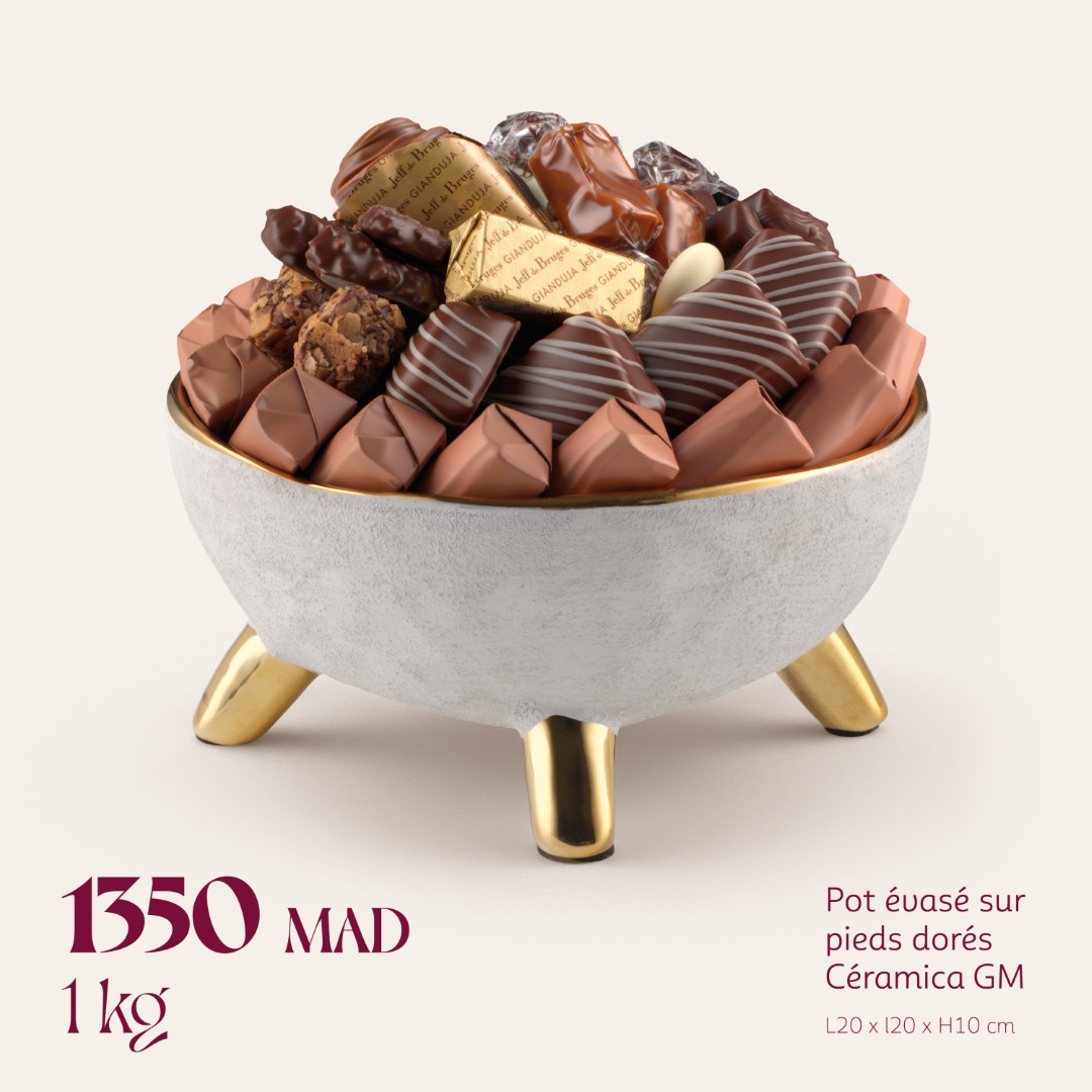 Pot évasé sur pieds dorés Céramica